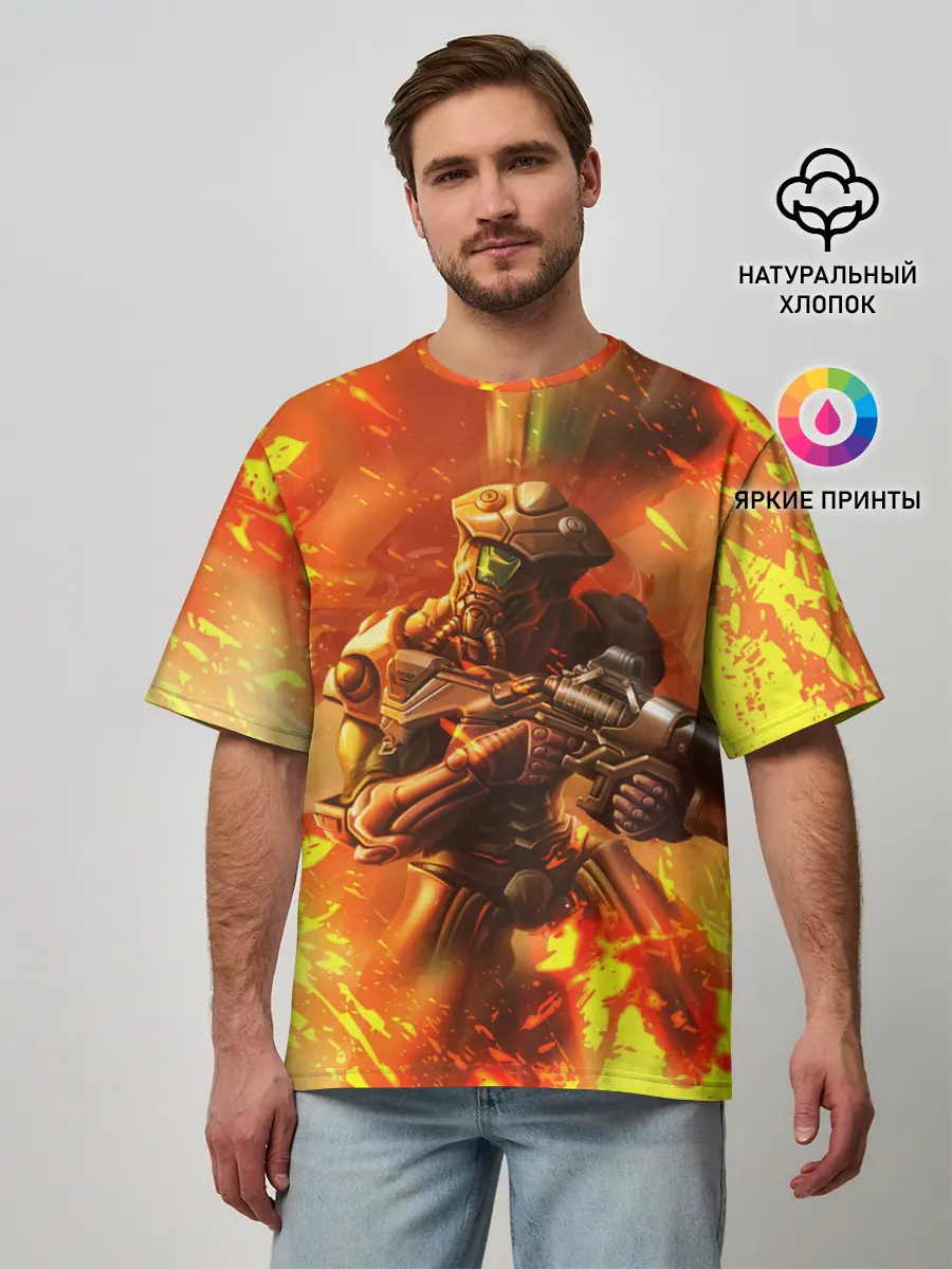 Мужская футболка оверсайз / Doom ART