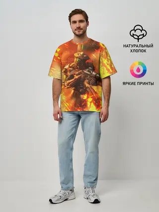 Мужская футболка оверсайз / Doom ART