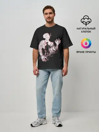 Мужская футболка оверсайз / JUJUTSU KAISEN страдает