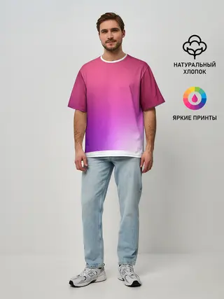 Мужская футболка оверсайз / Нежный цвет