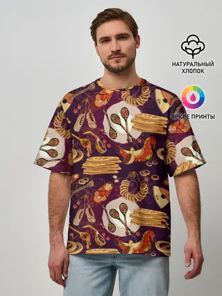 Мужская футболка оверсайз / Русские блины