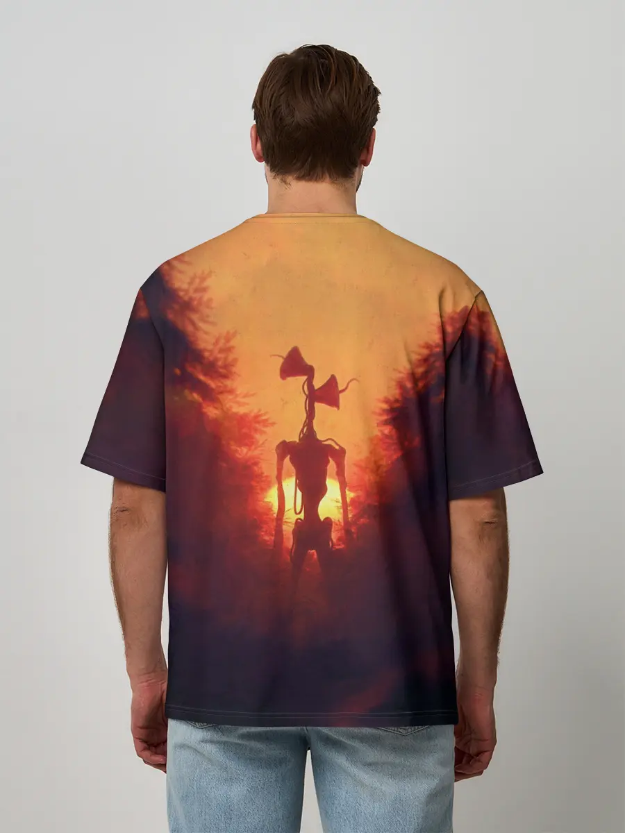 Мужская футболка оверсайз / СИРЕНОГОЛОВЫЙ ORANGE