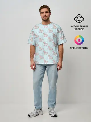 Мужская футболка оверсайз / Маленькие единороги