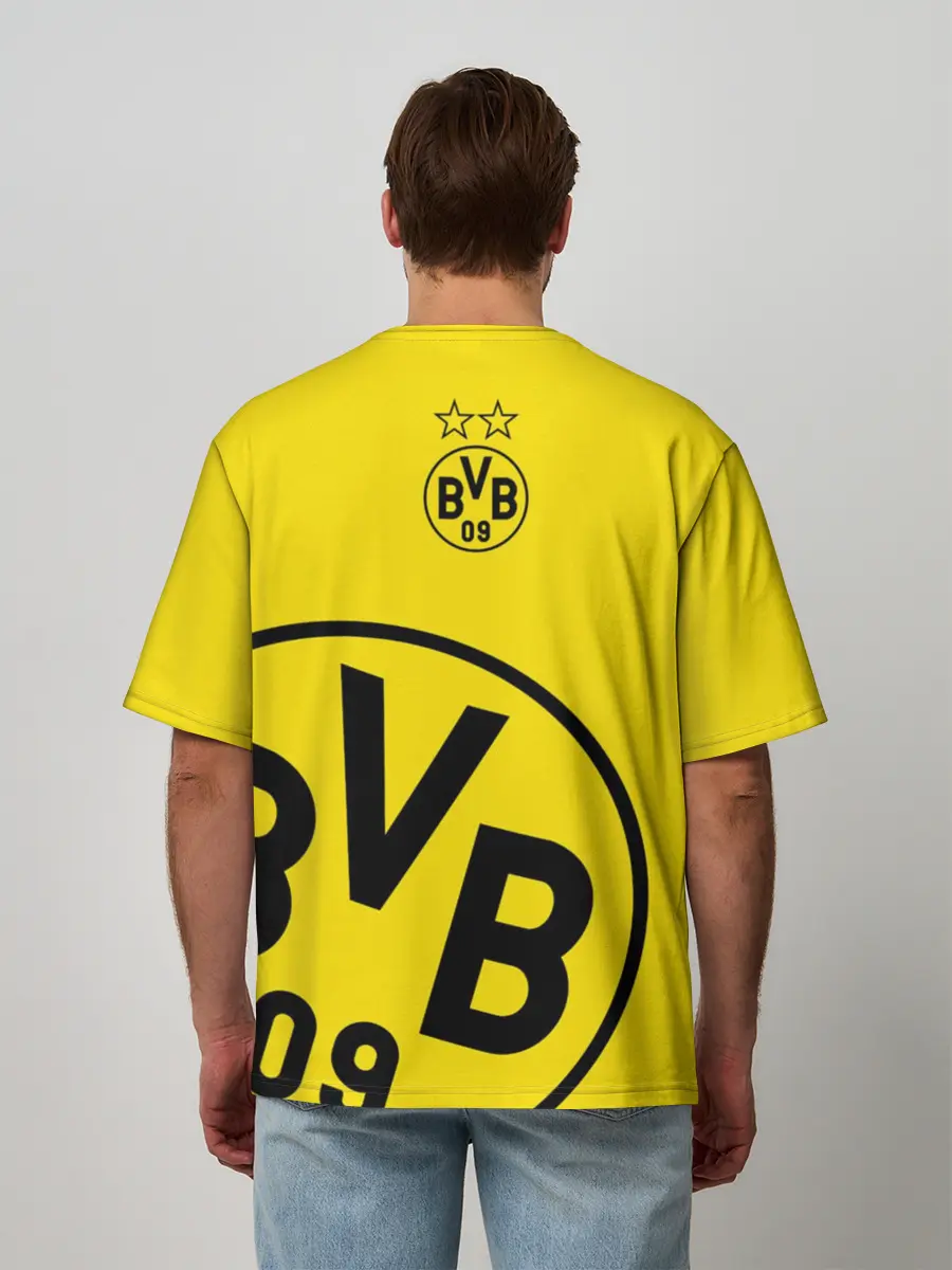 Мужская футболка оверсайз / Боруссия Дортмунд