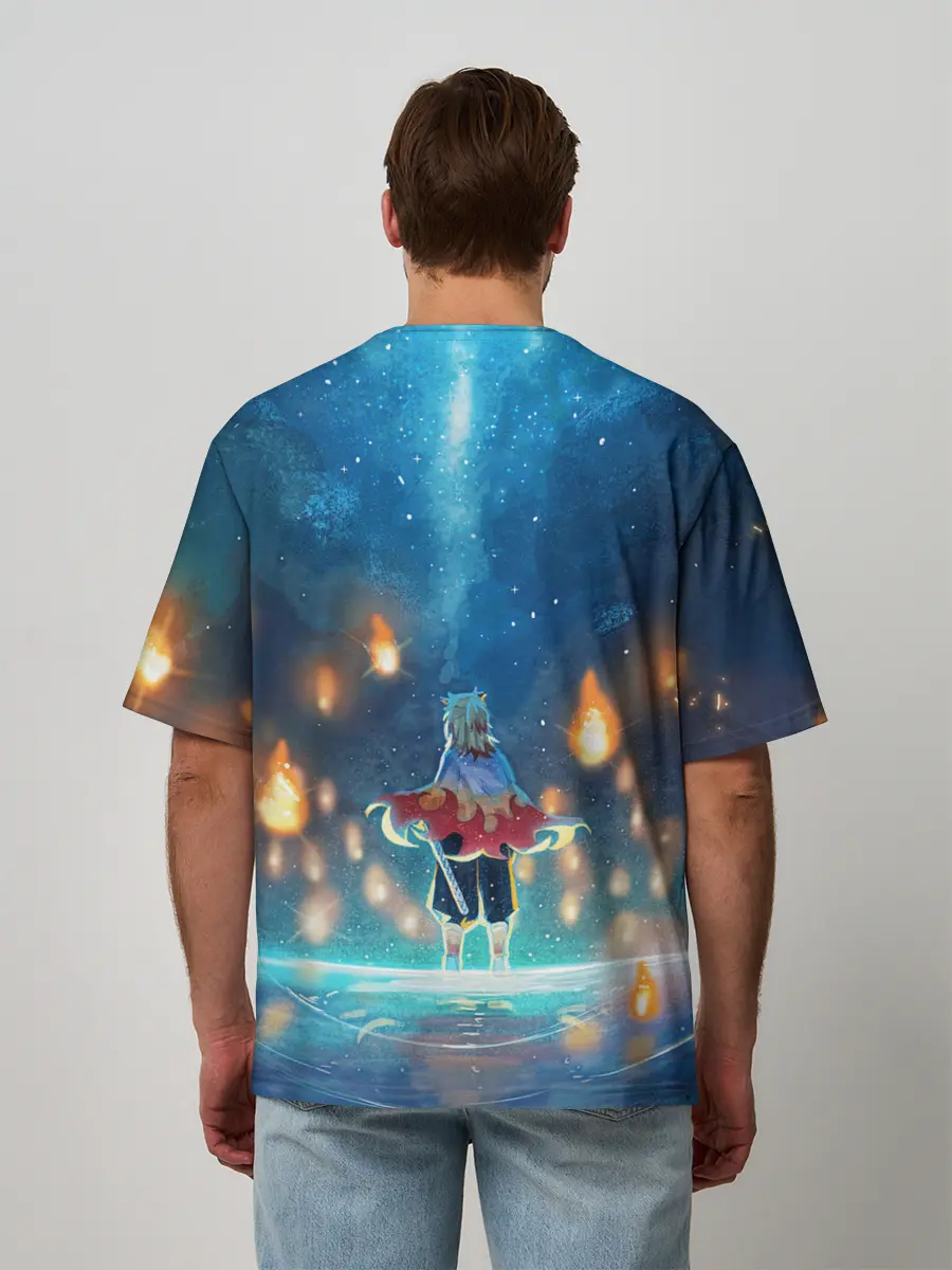 Мужская футболка оверсайз / Ренгоку Кёджуро Клинок демонов