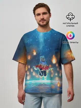 Мужская футболка оверсайз / Ренгоку Кёджуро Клинок демонов