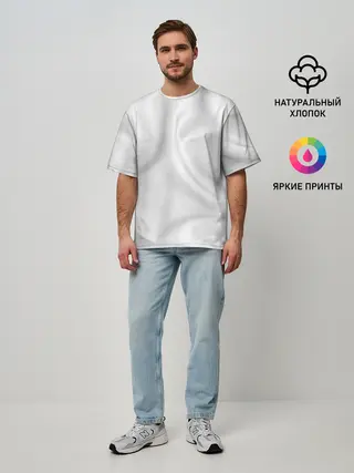 Мужская футболка оверсайз / Белое полотно текстура