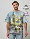 Мужская футболка оверсайз / Город в небе