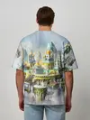 Мужская футболка оверсайз / Город в небе