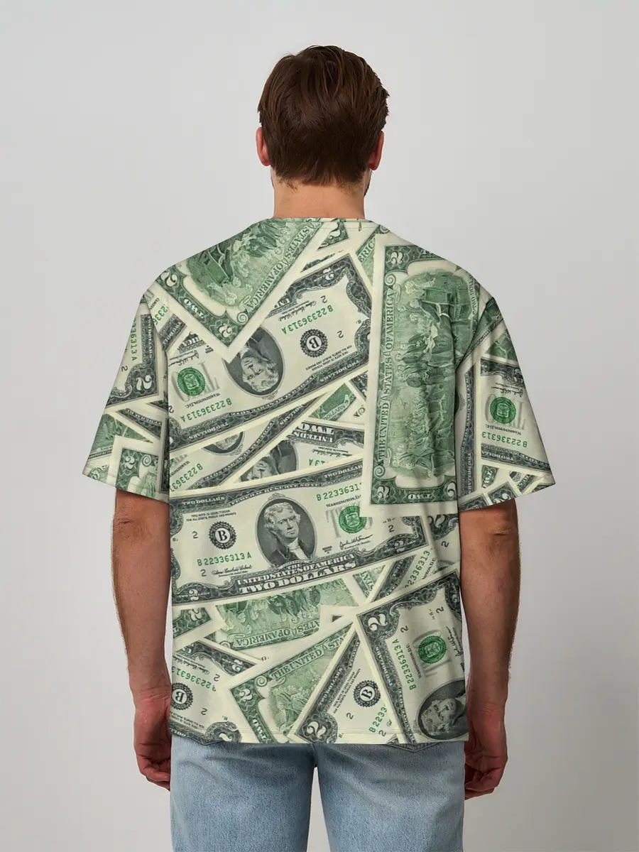 Мужская футболка оверсайз / Доллар