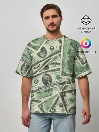 Мужская футболка оверсайз / Доллар