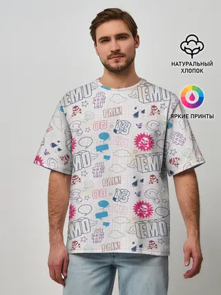 Мужская футболка оверсайз / Граффити