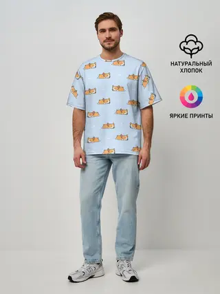 Мужская футболка оверсайз / Корги