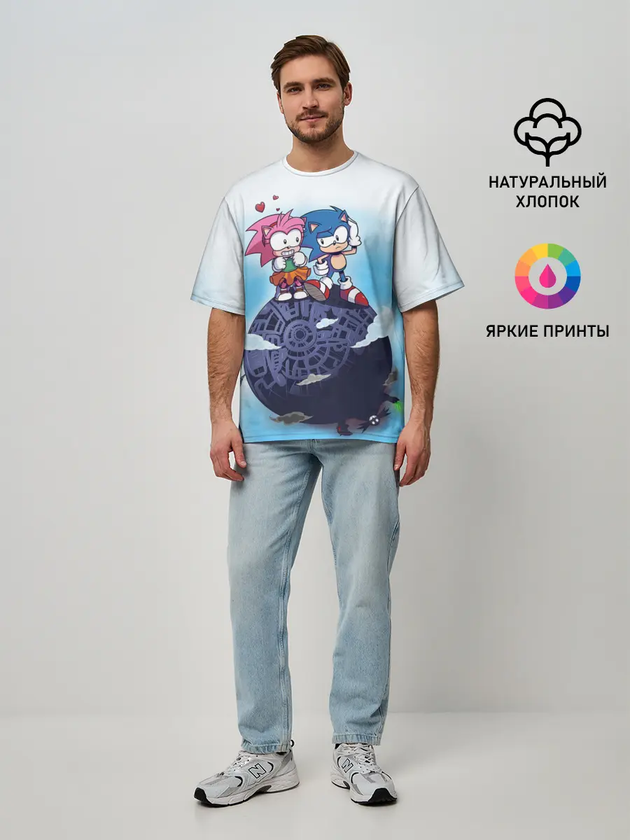 Мужская футболка оверсайз / SONIC | AMY ROSE