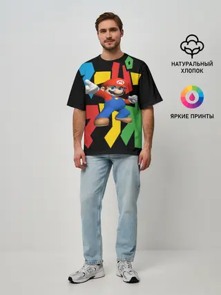 Мужская футболка оверсайз / mario
