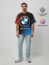 Мужская футболка оверсайз / BMW - Снежный