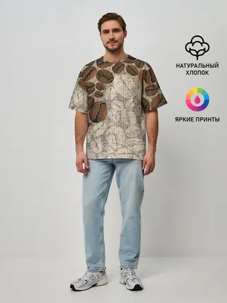 Мужская футболка оверсайз / Кофейные зёрна
