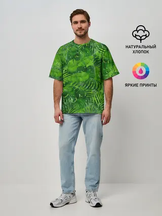 Мужская футболка оверсайз / Тропики