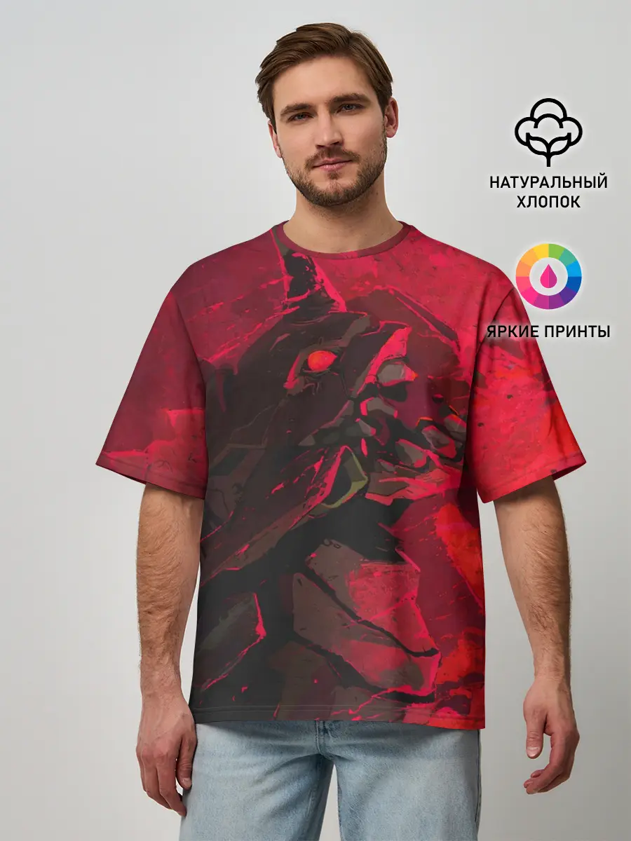 Мужская футболка оверсайз / Evangelion | Eva 01