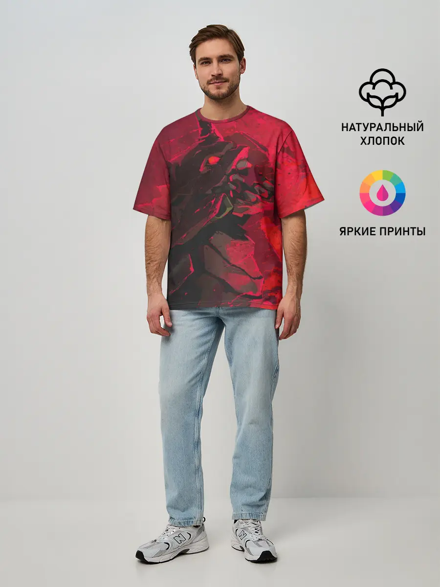 Мужская футболка оверсайз / Evangelion | Eva 01