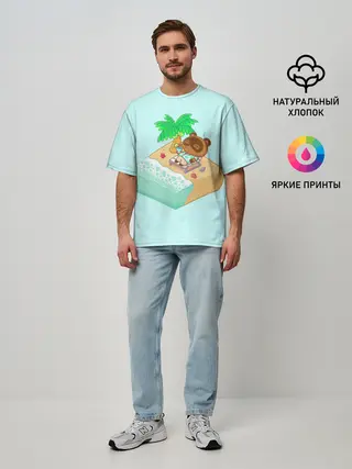 Мужская футболка оверсайз / Beach Crossing