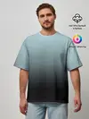 Мужская футболка оверсайз / Black and Blue gradient