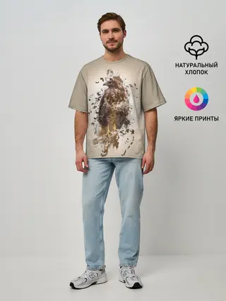 Мужская футболка оверсайз / Птица