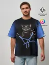 Мужская футболка оверсайз / Грозовой кошак