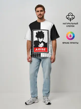 Мужская футболка оверсайз / СОН ДЖИН ВУ / SOLO LEVELING