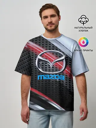 Мужская футболка оверсайз / MAZDA high speed collection