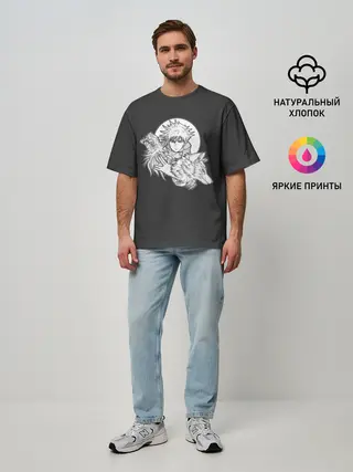 Мужская футболка оверсайз / Megumi с волком