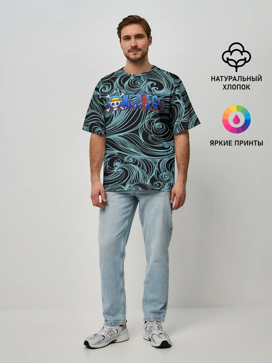 Мужская футболка оверсайз / Ван Пис | One Piece