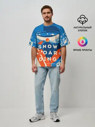 Мужская футболка оверсайз / SNOW BOAR DING