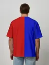 Мужская футболка оверсайз / Красно-синий