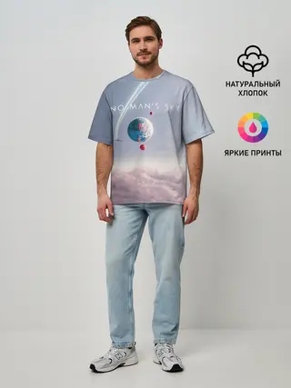 Мужская футболка оверсайз / No mans sky