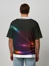 Мужская футболка оверсайз / Неоновые Линии