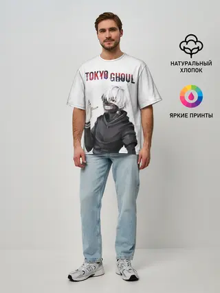 Мужская футболка оверсайз / Kaneki Ken в профиль