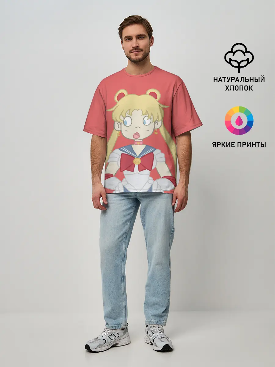 Мужская футболка оверсайз / Sailor Moon | Сейлор Мун
