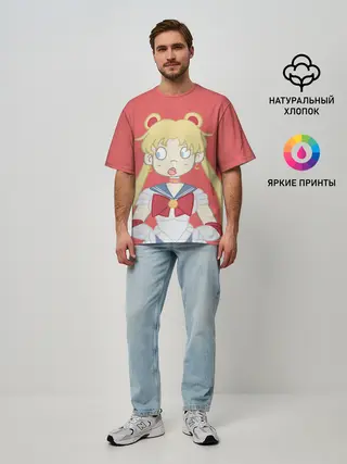 Мужская футболка оверсайз / Sailor Moon | Сейлор Мун
