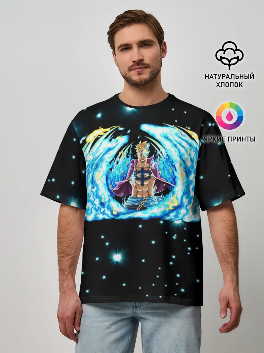 Мужская футболка оверсайз / Ван Пис | Марко