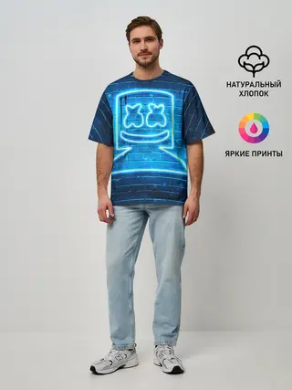 Мужская футболка оверсайз / MARSHMELLO