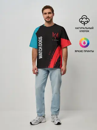 Мужская футболка оверсайз / WATCH DOGS LEGION / ВОТЧ ДОГС