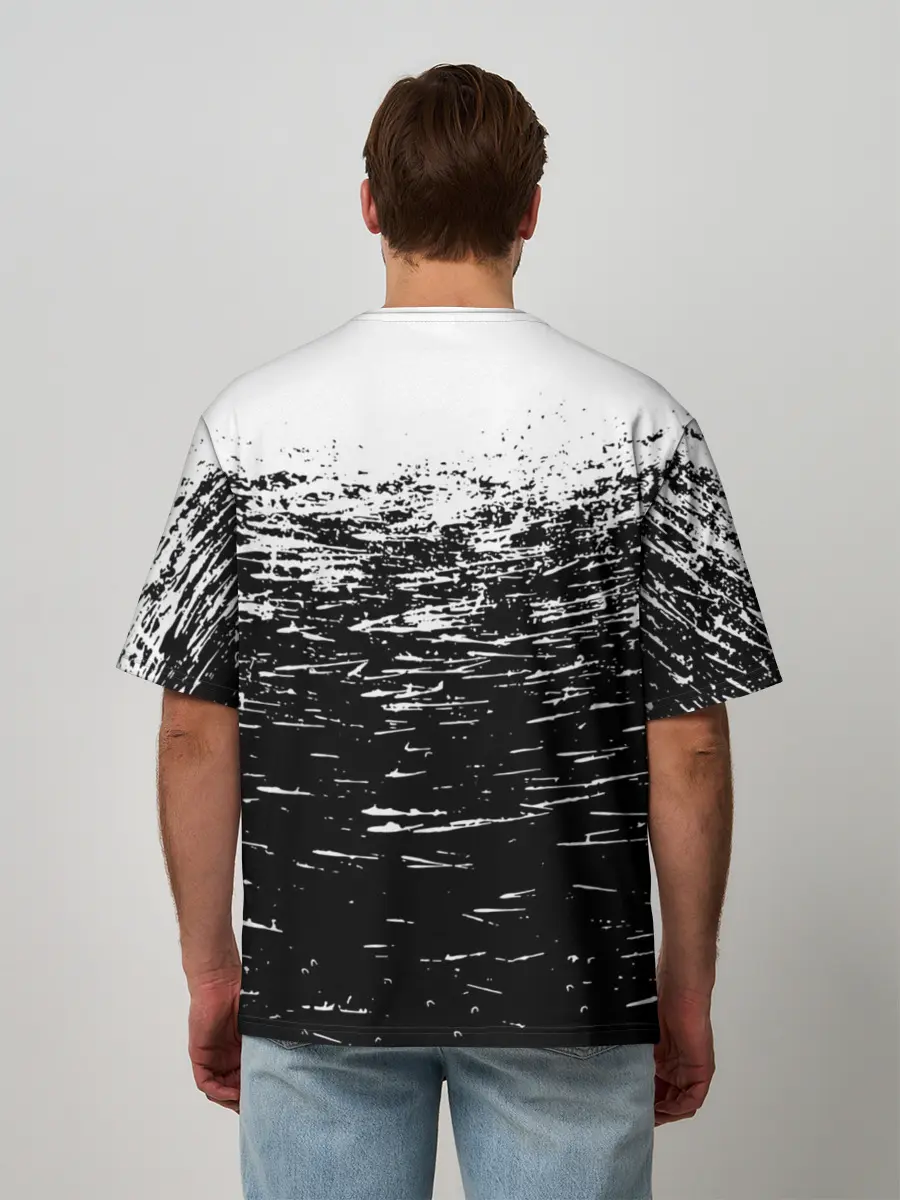 Мужская футболка оверсайз / Чёрный клевер: Бык.