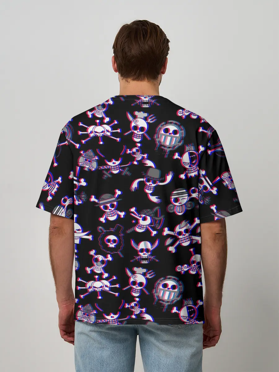 Мужская футболка оверсайз / Луффи One Piece | Glitch