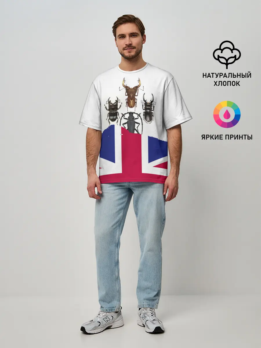 Мужская футболка оверсайз / Жуки