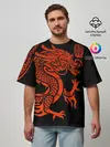 Мужская футболка оверсайз / RED CHINA DRAGON