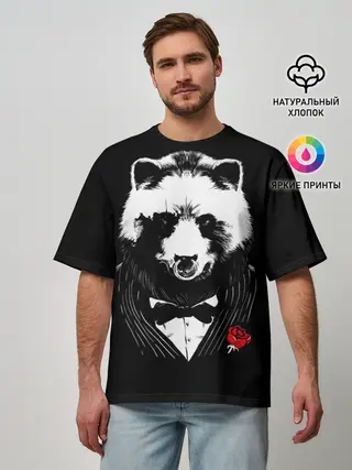 Мужская футболка оверсайз / Медведь авторитет