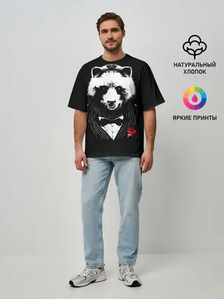 Мужская футболка оверсайз / Медведь авторитет