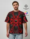 Мужская футболка оверсайз / Красный цветок