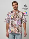 Мужская футболка оверсайз / MANY FACES OF ANIME GIRLS